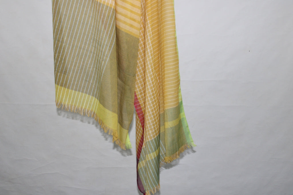 Handwoven organic cotton women scarf - PANCHU – Upasana Auroville