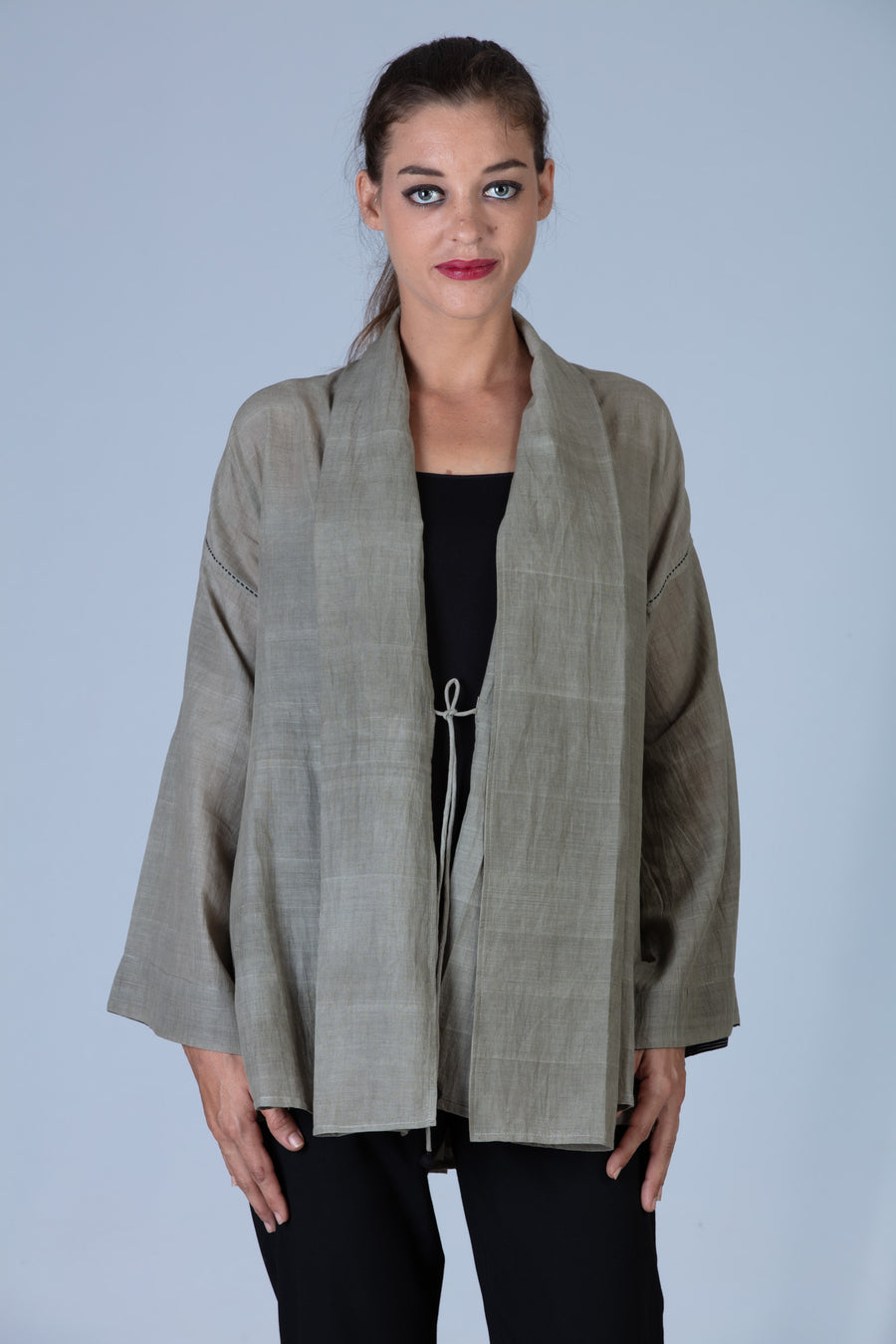 Tulsi dyed Organic cotton Jacket - MITHILA - Upasana Design Studio