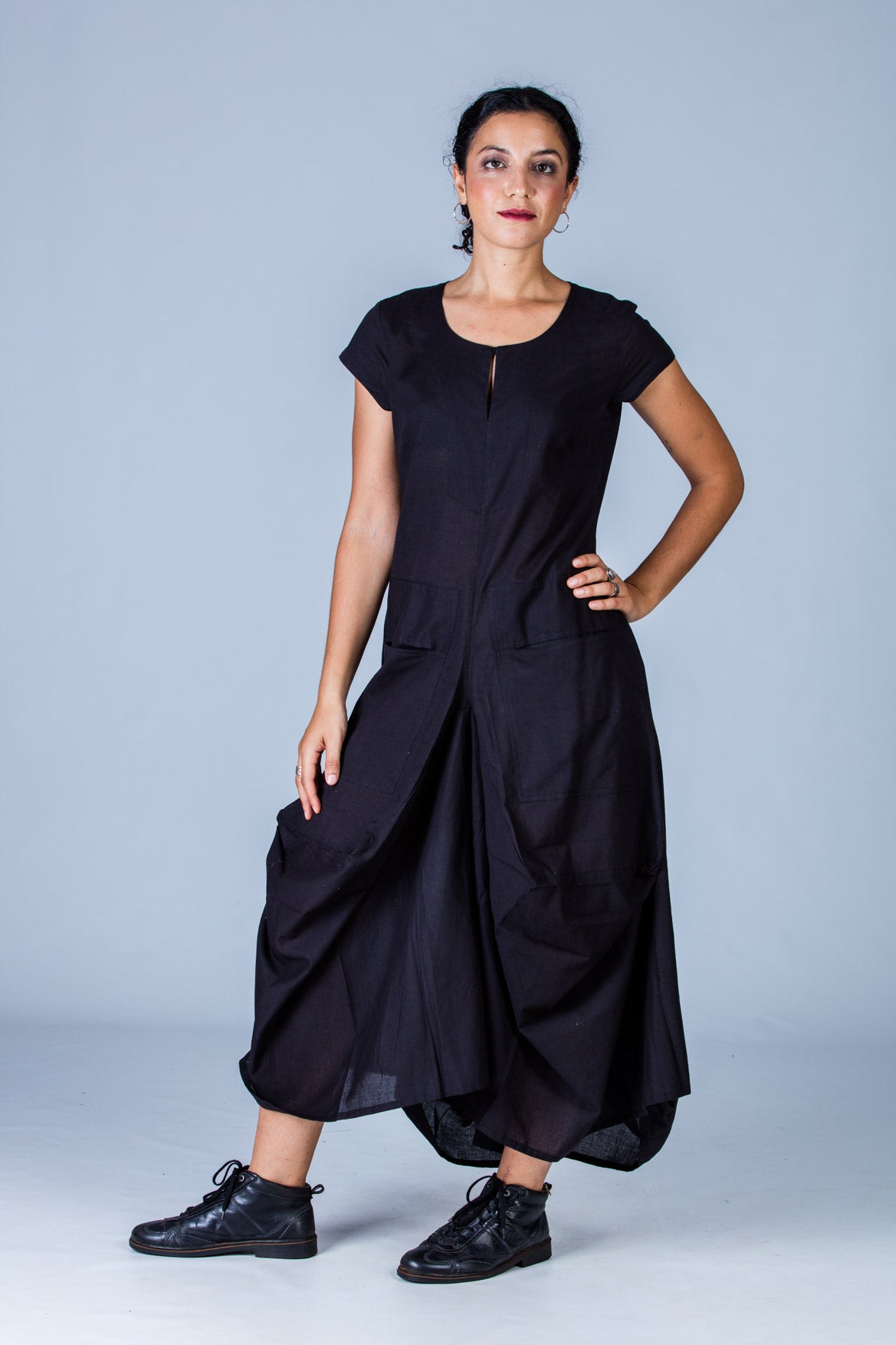 Black Organic cotton Women Dress - JESSICA – Upasana Auroville