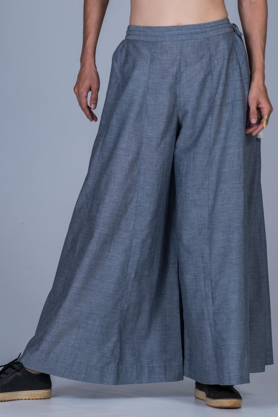 Casual Printed Dark Blue Denim Palazzo Pants For Girls And Women in Kullu  at best price by A V Collection - Justdial